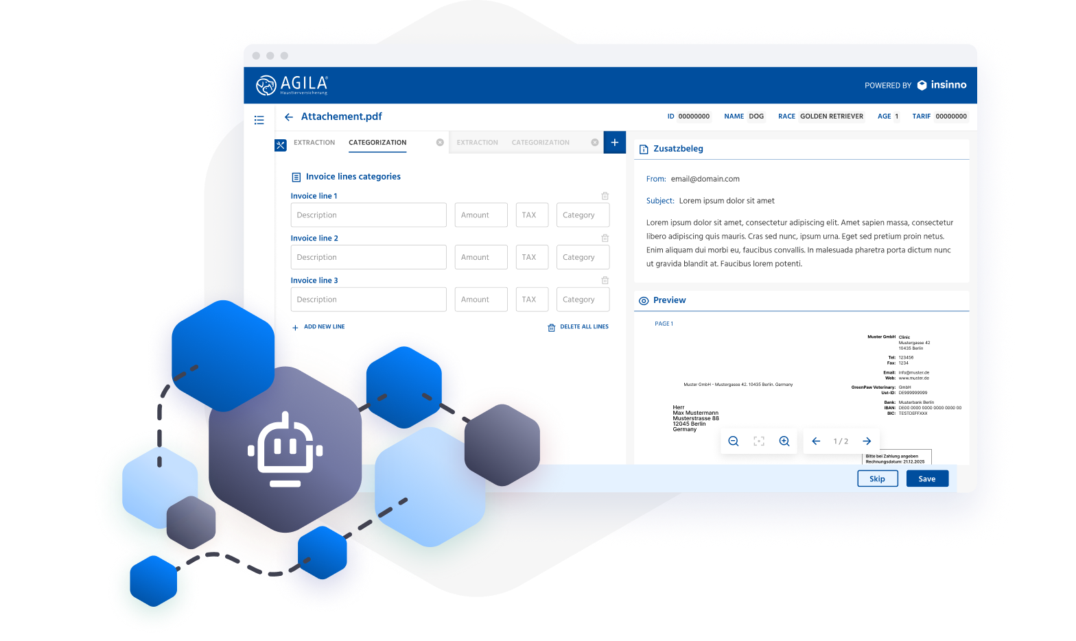 Automated animal disease claims processing: 80% dark processing