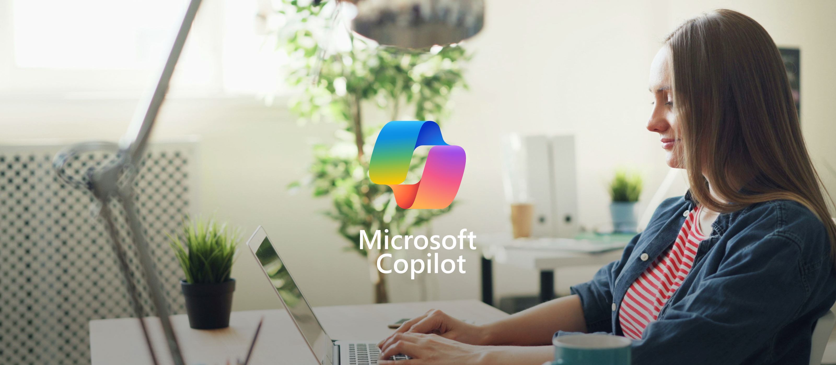 business woman using microsoft copilot